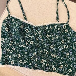 Reformation Floral Green Women's Top size 4